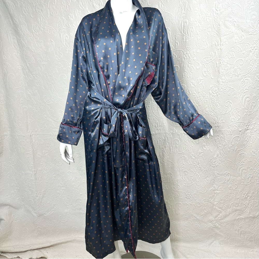 Victoria’s Secret RARE VTG 90s Number 1 London Satin Polka Dot Robe